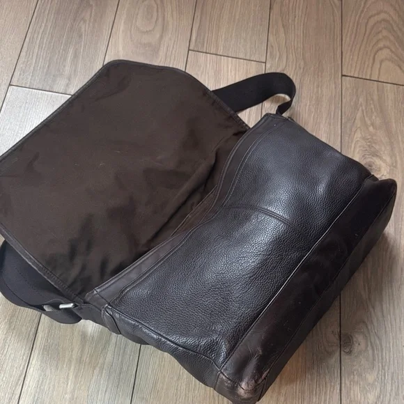 Coach Dark Brown Leather Messenger Bag - Picture 8 of 13